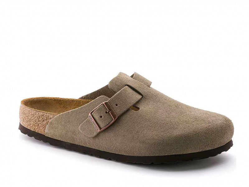 Birkenstock Boston Soft Footbed Suede Taupe