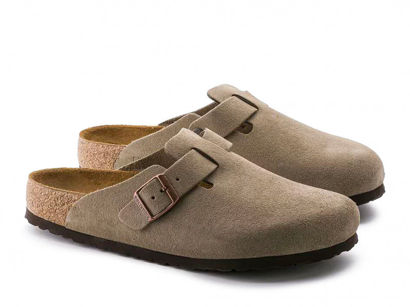 Birkenstock Boston Soft Footbed Suede Taupe